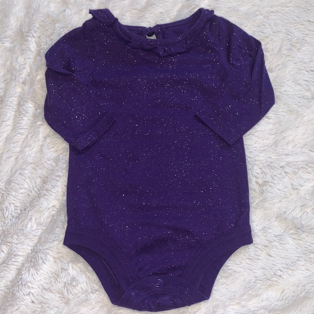(3 for $10) George Purple sparkle bodysuit bag girl clothing